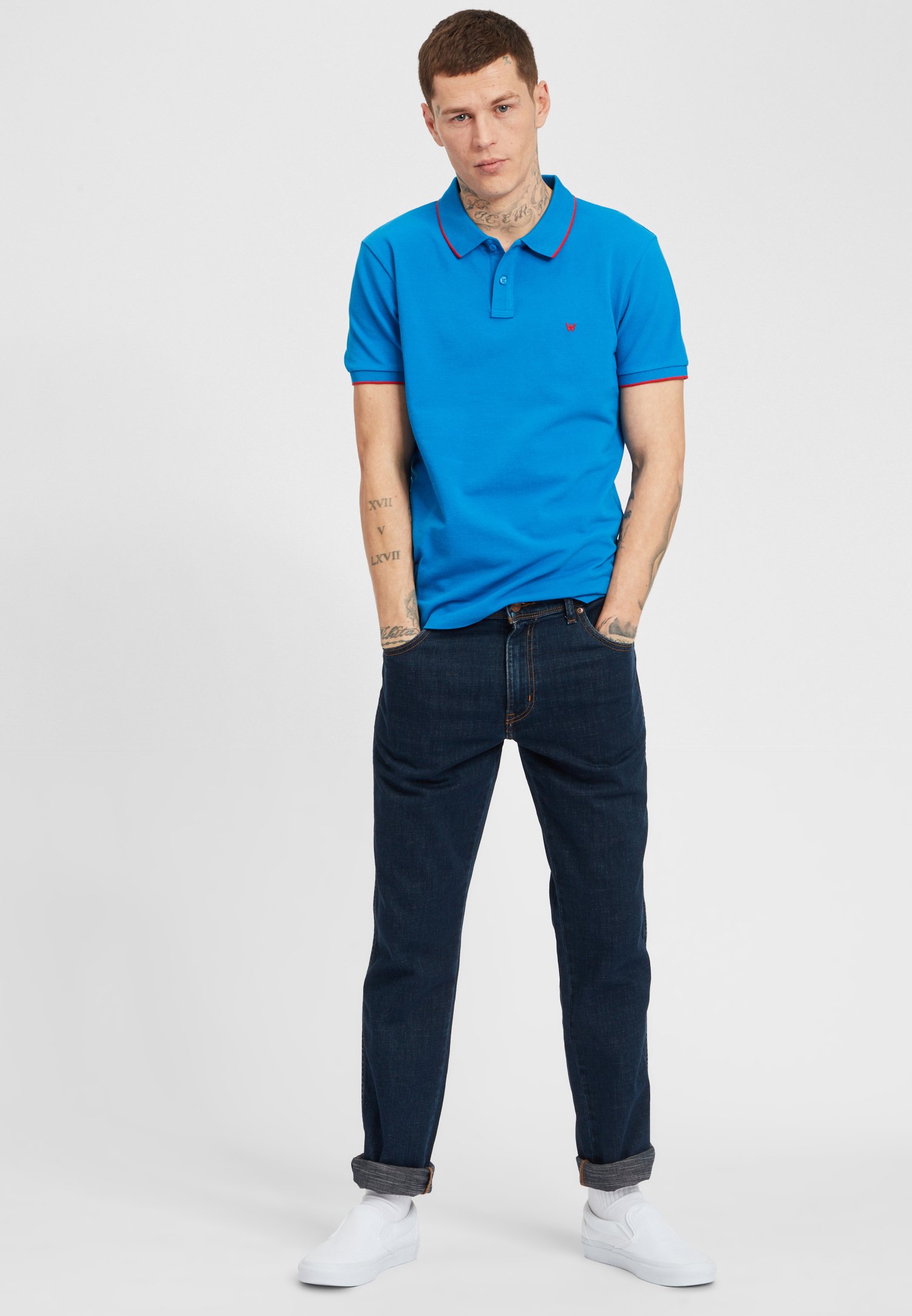 Heren Kleding voor voor Jeans voor Bootcut jeans Wrangler T-shirt Collegiate in het Blauw voor heren