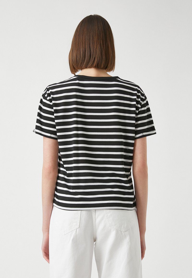 Damen T-Shirts | Koton T-Shirt print black stripe/schwarz - ZM30281 Damen T-Shirts | Koton T-Shirt print black stripe/schwarz - ZM30281