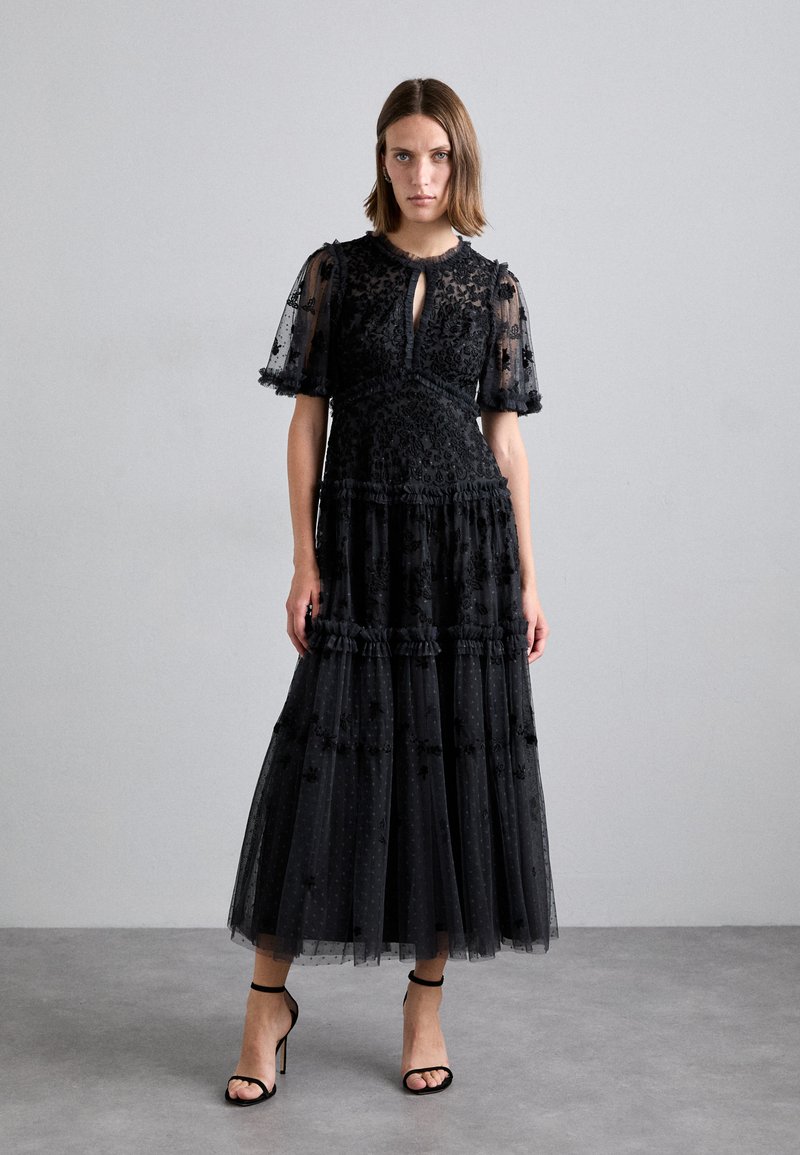 needle and thread black lace dress Needle & Thread AUTUMN ANKLE GOWN - Cocktail dress / Party dress - graphite/ black