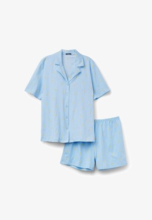 Tezenis, BUTTON-UP LEMON PRINT - Pyjama - light blue