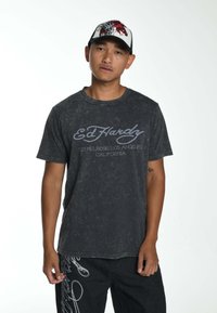 Ed Hardy MONO-FLASH-LOGO  - Camiseta estampada - charcoal