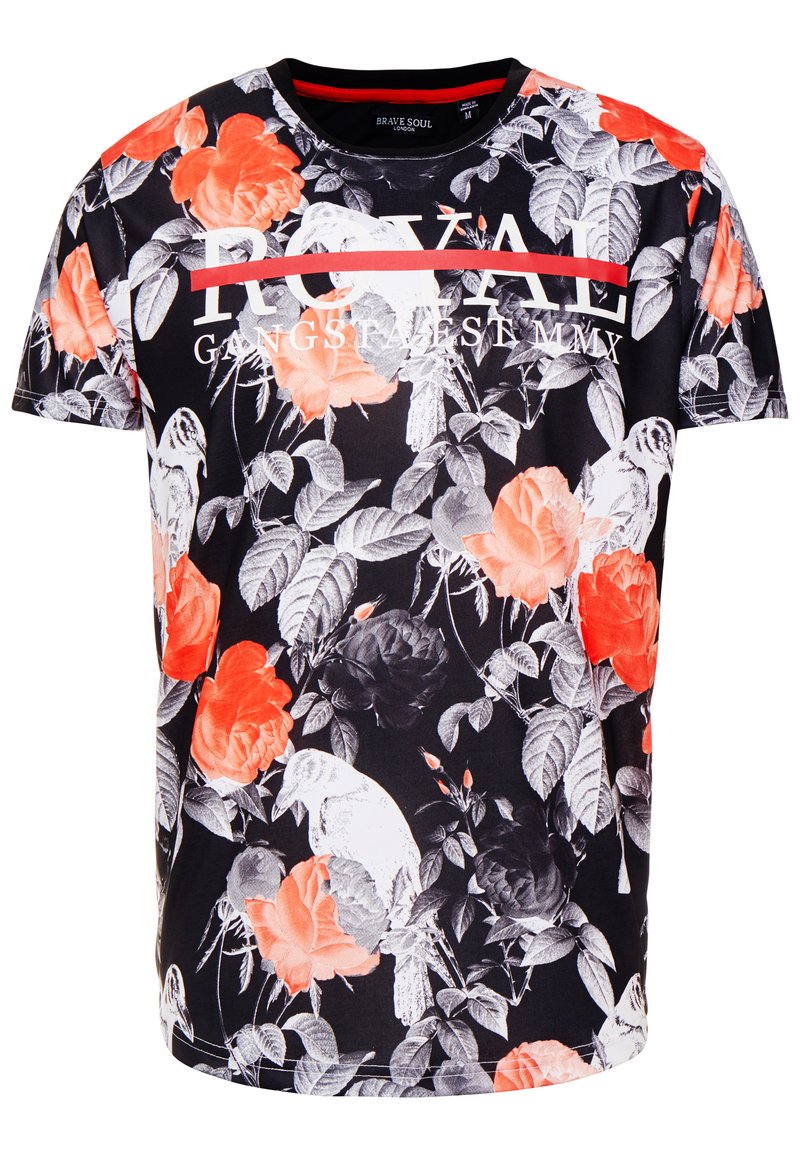 Brave Soul T-shirt print zwart