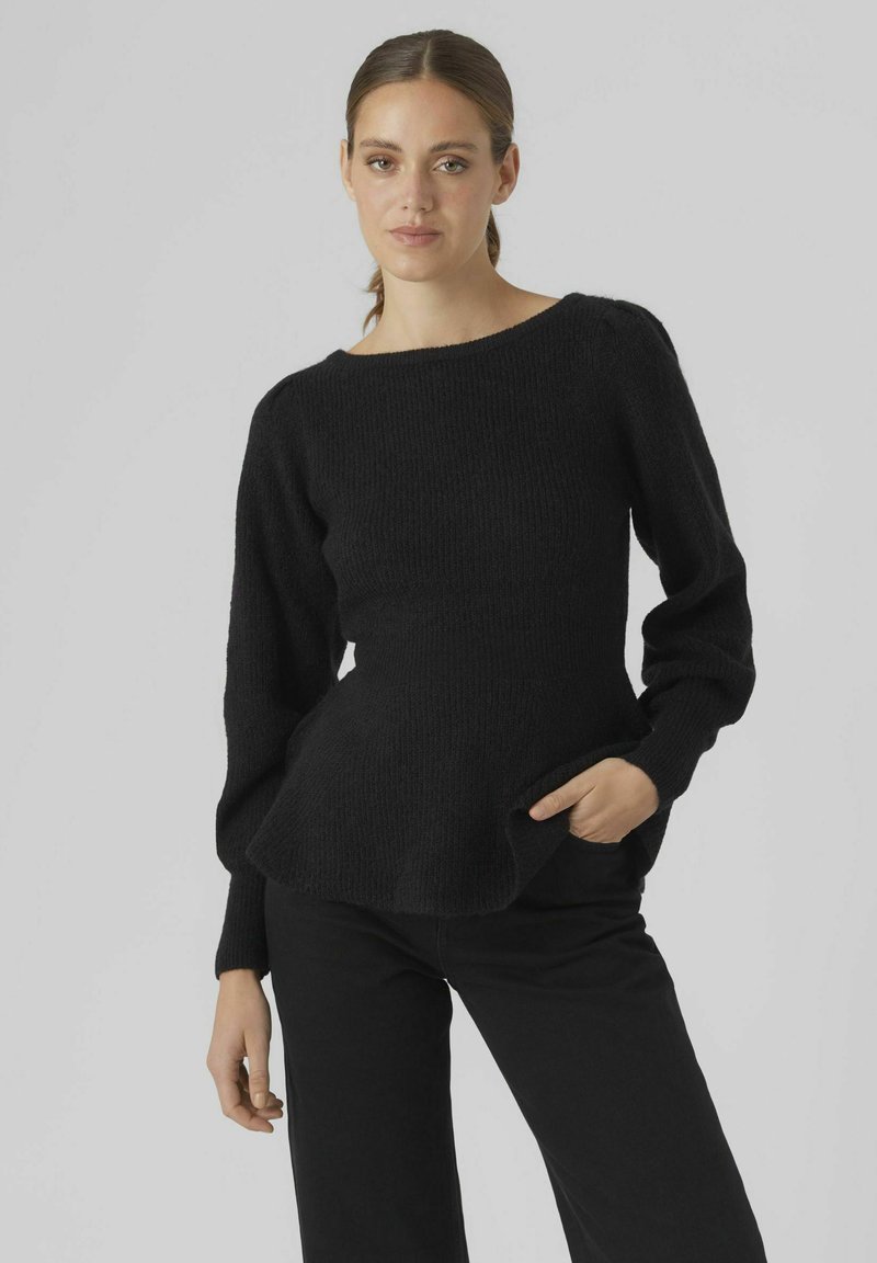 Vero Moda VMFLAVOUR PEPLUM  - Džemperis - black