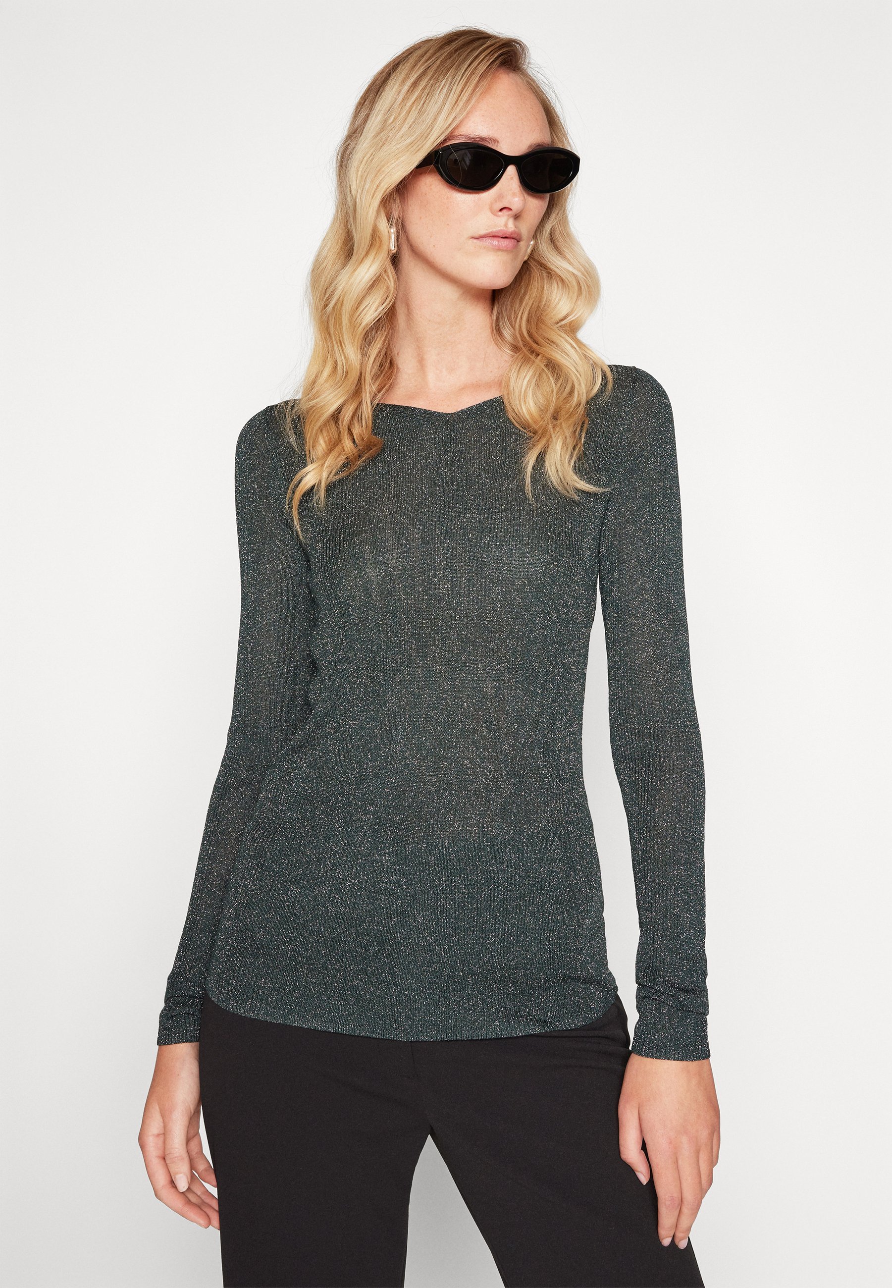 売れ筋商品|||タイガー オブ スウェーデン Tシャツ レディース トップス ALIIANNA - Long sleeved top - black green 5dbe32de294545f7851a597037bcfc