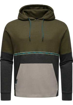 BLOCKY  - Kapuzenpullover - dark olive