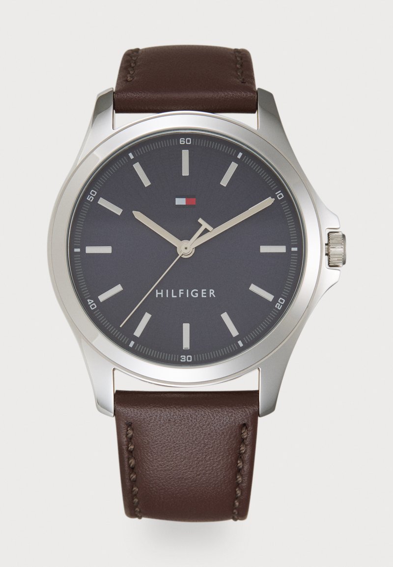 Tommy Hilfiger BRUCE - Montre - navy/brown/silver-coloured