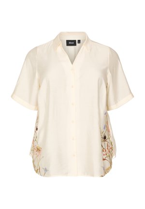Zizzi, BLUSE MIT ELLBOGENLANGEN ÄRMELN UND GEBLÜMTEN DETAILS - Blusa - beige