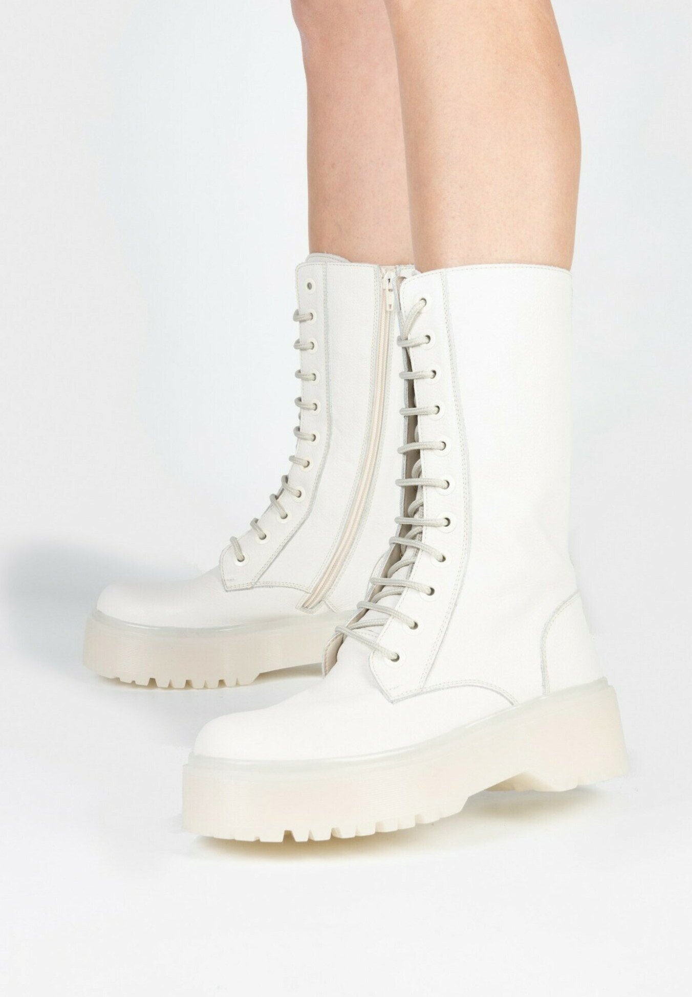 Eva Lopez Botas con cordones - hielo/blanco - Zalando.es