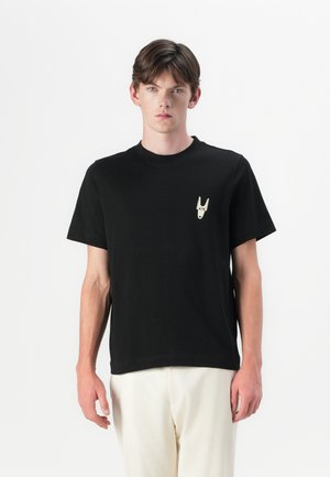 Selected Homme SLHGEORGE GRAPH O NECK TEE - T-shirt imprimé - black
