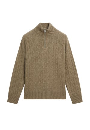 HIGH NECK WITH ZIP - Maglione - mottled green