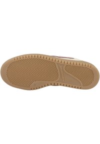 Rubber sneaker sole with a textured herringbone pattern. Light brown color with embossed brand detail and size notation.