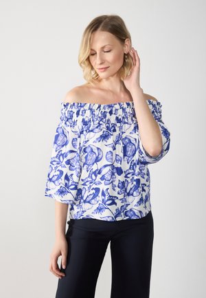 Bluse - blue/white
