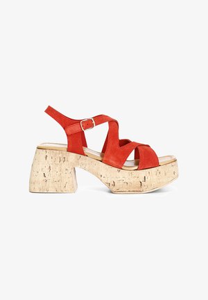 CAFèNOIR Sandalen met sleehak - red