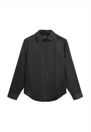 Massimo Dutti FLOWING SATIN LONG SLEEVE - Overhemdblouse - black
