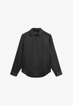 Massimo Dutti FLOWING SATIN LONG SLEEVE - Overhemdblouse - black