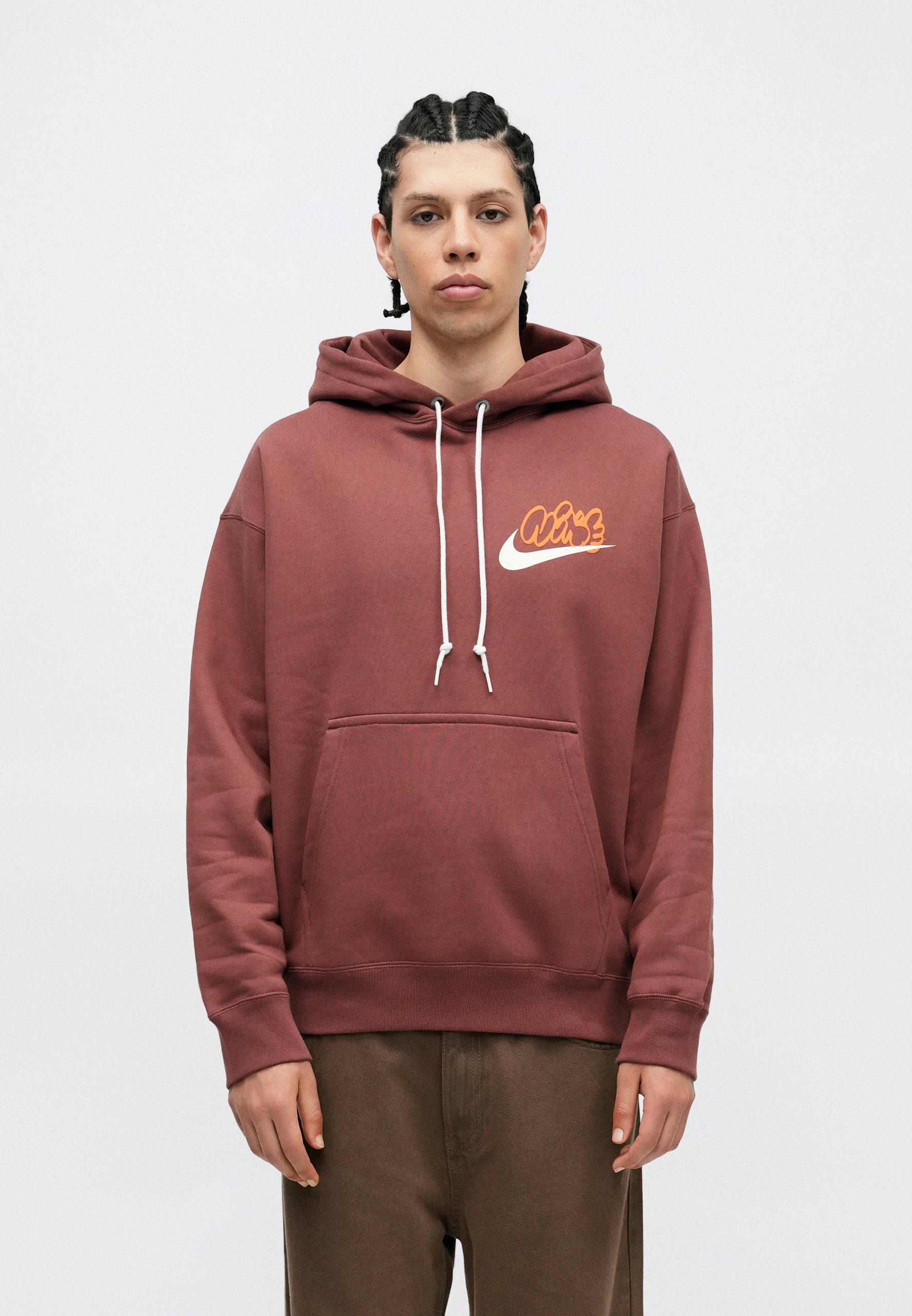 grey red nike hoodie