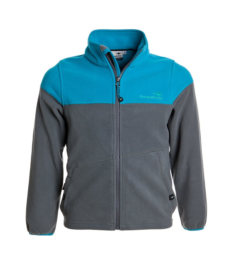 Kangaroos Fleecejas turquoise/grijs Kangaroos Fleecejas turquoise/grijs