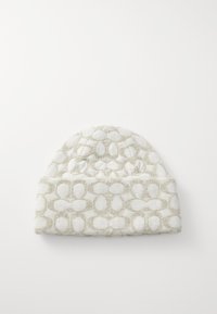 COACH SIGNATURE BEANIE - Σκούφος - chalk