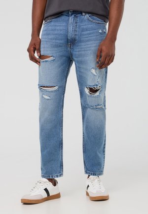 Terranova MEDIO ROTTURE APERTE  - Jeans baggy - blu denim medio