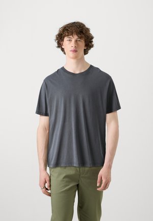 Jack & Jones JORRAVEN WASHED TEE CREW NECK - T-shirt print - ebony