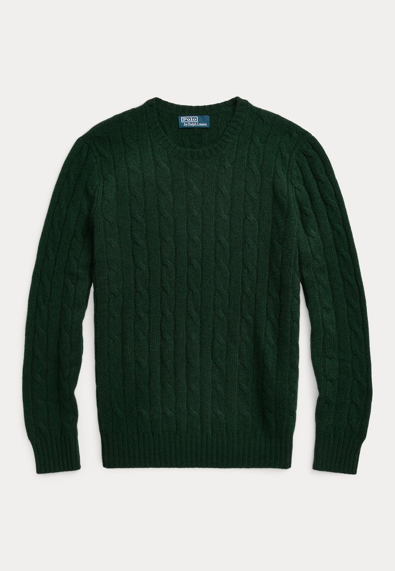 Polo Ralph Lauren THE ICONIC CABLE-KNIT CASHMERE SWEATER UNISEX - Vesta - moss agate