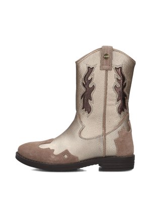 Bottes de cowboy / motard - gold metallic