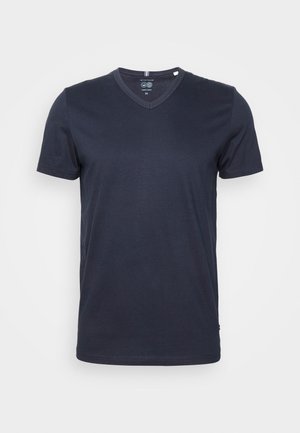 PEACHED V NECK - T-shirt basic - sky captain blue