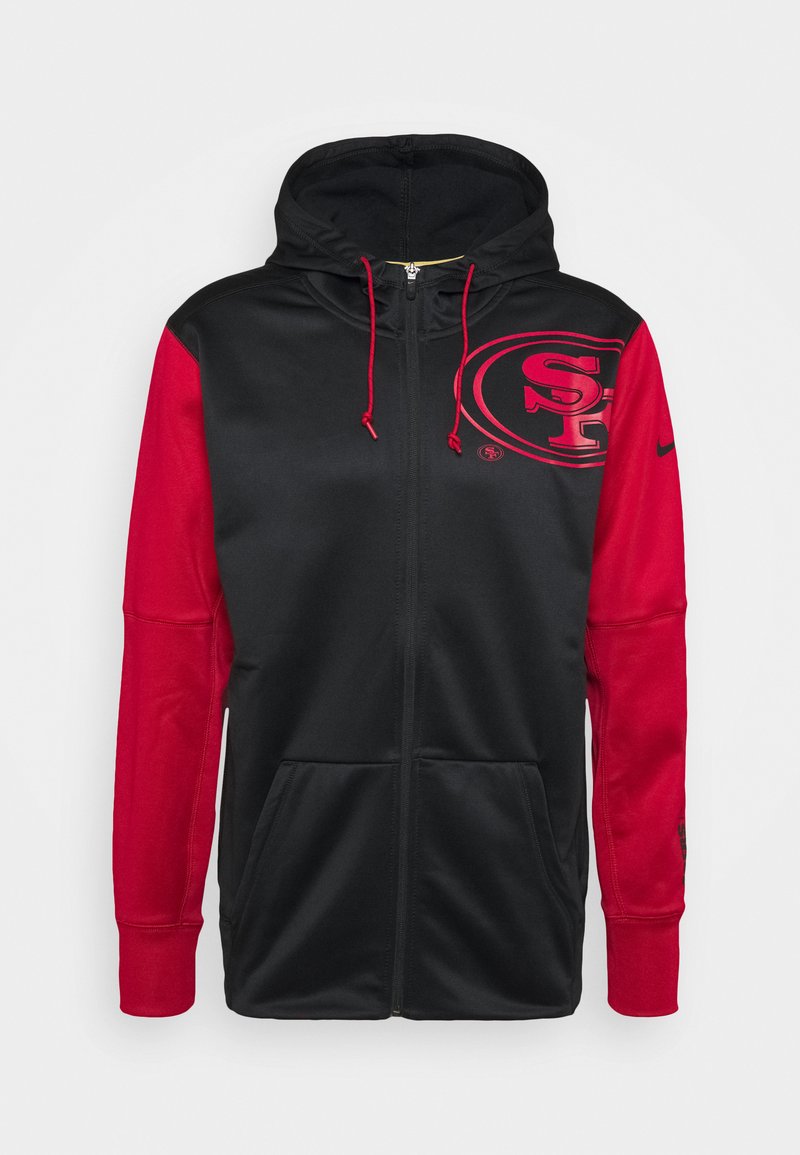 Nike Performance Nfl San Francisco 49ers Left Chest Mascot Full Zip Therma Club Wear Black Gym Red Black Zalando Co Uk