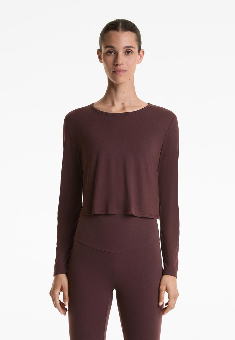 OYSHO CROSSOVER CROP - Longsleeve - brown