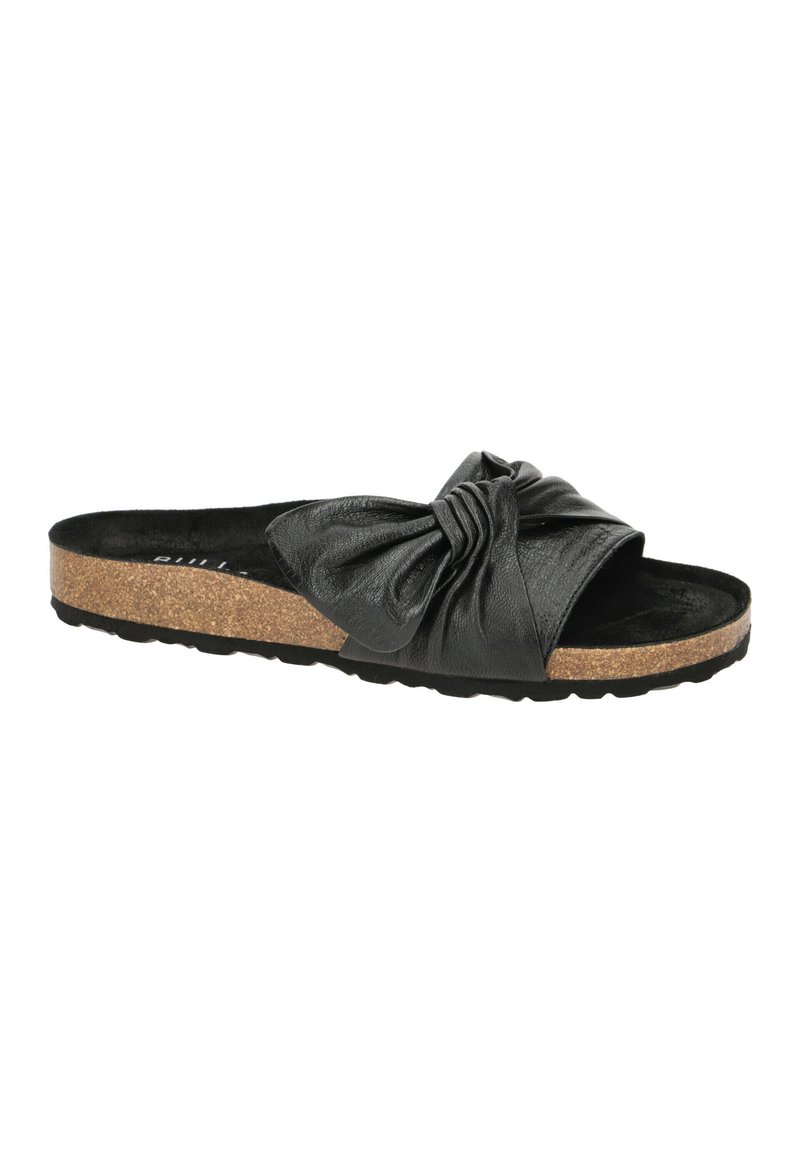 Damen Flache Pantoletten | Bullboxer Pantolette flach black/schwarz - UM18765 Damen Flache Pantoletten | Bullboxer Pantolette flach black/schwarz - UM18765