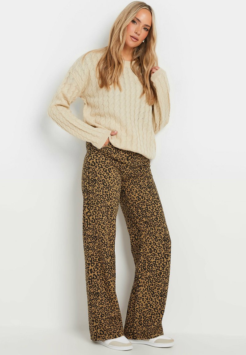 Pantalon Femme Matalan Be Beau Noir Imprimé Léopard - Taille UK 12, Occasion Très Bon état