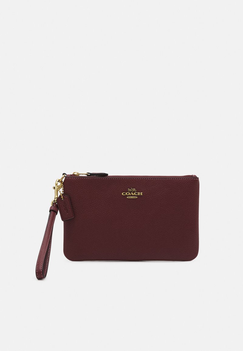 COACH POLISHED PEBBLE SMALL WRISTLET - Carteira de mão - wine