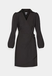 DKNY FAUX WRAP DRESS WITH COLLAR - Cocktail φόρεμα / Φόρεμα για πάρτι - black