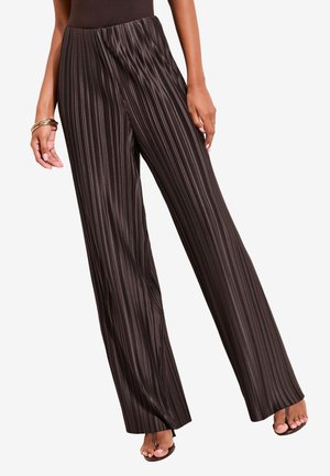 Friends Like These, REGULAR FIT - PLEATED ELASTICATED WAIST TROUSERS  . - Bukser - chocolate brown