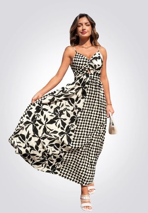 Cupshe CAPTIVATING MONOCHROME FLORAL  - Maxikleid - black