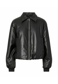 Imitert skinnjakke - black