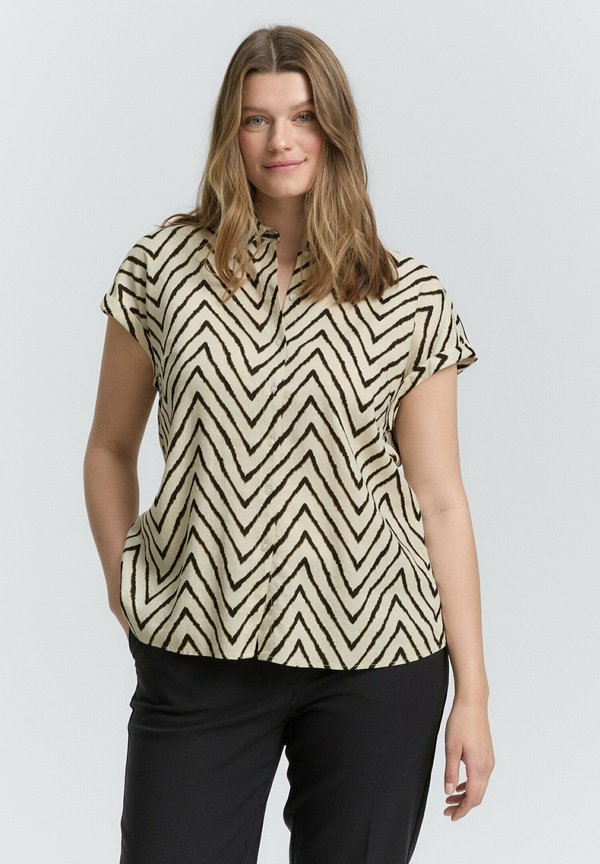 PLUS SIZE  - Hemdbluse - natural zig zag design