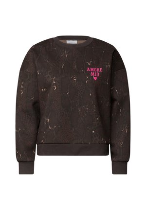 Street One Studio, LOOSE-FIT SWEATSHIRT WITH SNAKE PRINT - Sweatshirt - charred brown