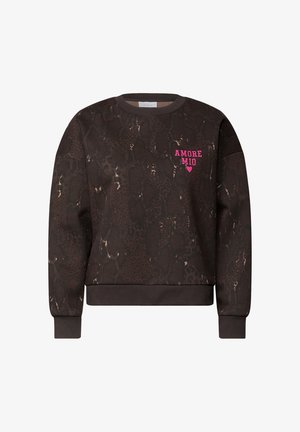Street One Studio, LOOSE-FIT SWEATSHIRT WITH SNAKE PRINT - Sweatshirt - charred brown