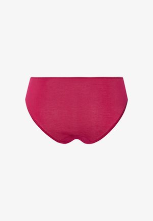 Solide magenta damesbikini ondergoed met een eenvoudig, glad ontwerp en elastische tailleband.
