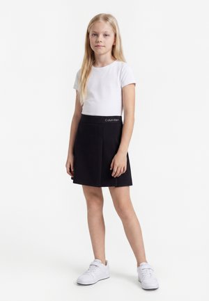 Calvin Klein Jeans, PLEATED PUNTO SKIRT - Minigonna - black