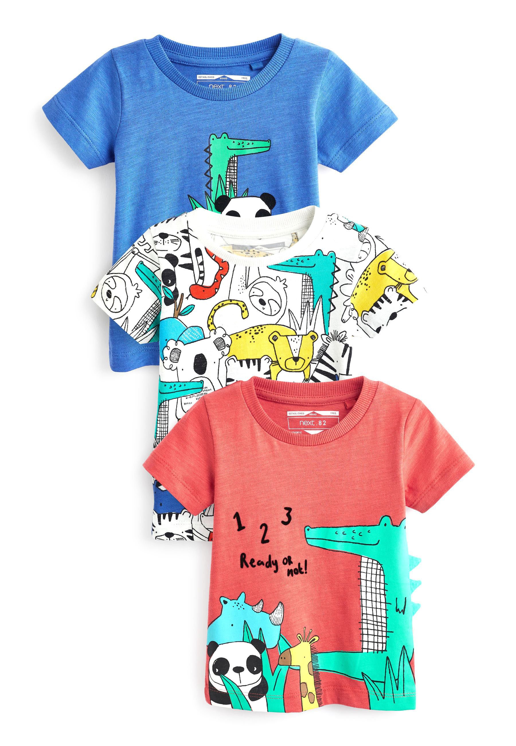 Lot De 4 T-shirts Pour Fille NEXT – Couleurs Rouge Et Bleu – Taille 4 Ans – Confort Et Style Au Quotidien