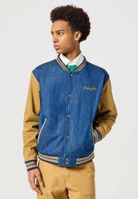 Wrangler VARSITY JACKET Denim jacket blau/blue Zalando