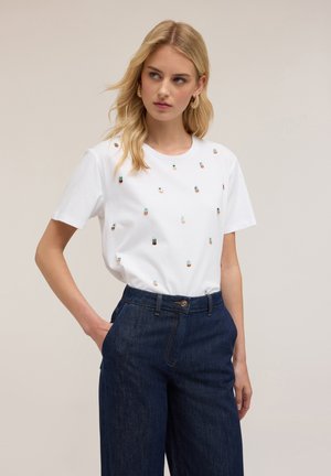 Print T-shirt - bianco