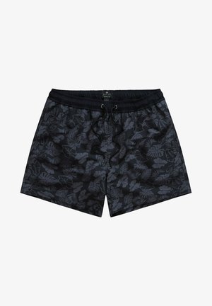 JP1880 ELASTIKBUND FLORALER PRINT - Badeshorts - schwarz