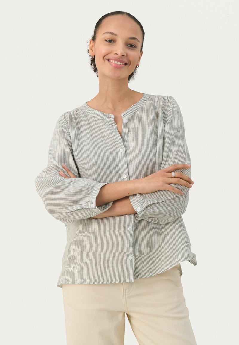 Part Two PERSILLESPW SH - Button-down blouse - agave green stripe
