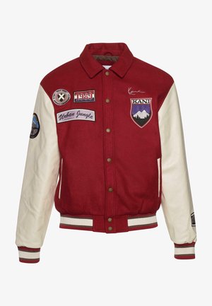 Karl Kani CHEST SIGNATURE BLOCKCOLLEGE - Bomberjacks - darkred offwhite