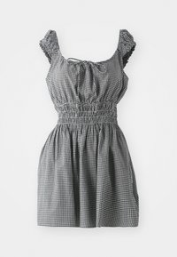 SMOCKED TIE MINI - Denní šaty - black gingham