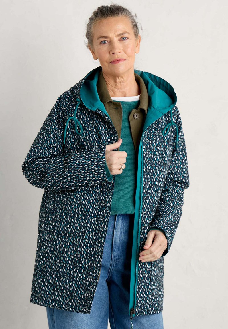 Pull à Capuche Imperméable St Piran Cornwall - Style Oilskin Brillant - Taille XL - Occasion Vintage - Vert