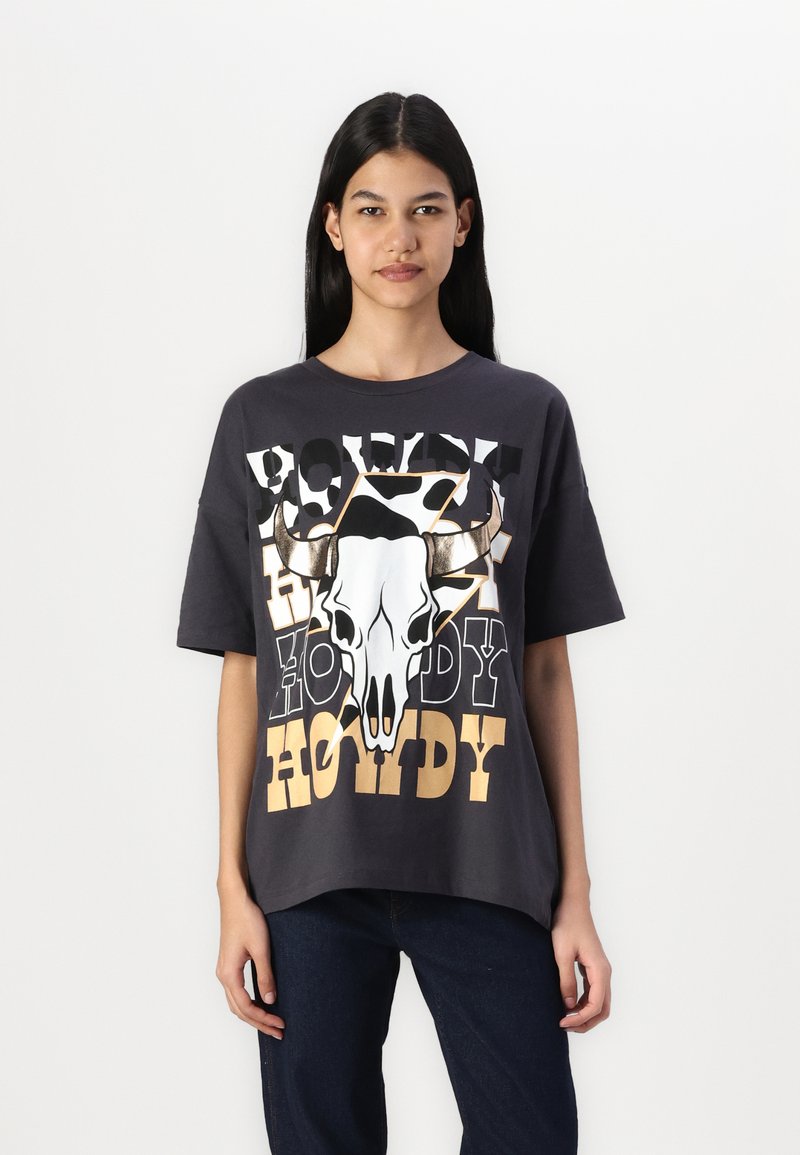 Noisy May NMIDA HOWDY CHICA - T-shirt imprimé - obsidian